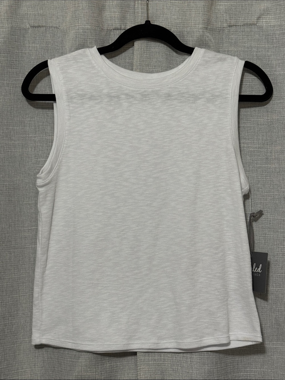 NWT Marled Brand Muscle Tank-Sz S-White-Cotton/Modal/Elastane-Slightly Sheer